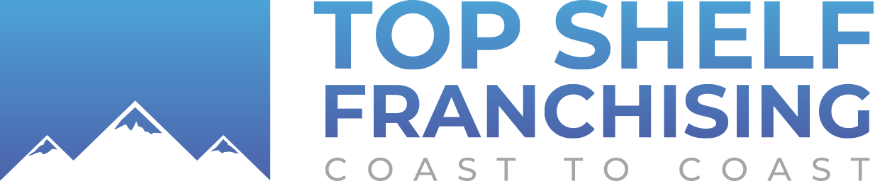 The logo for top shelf franchising coast to coast