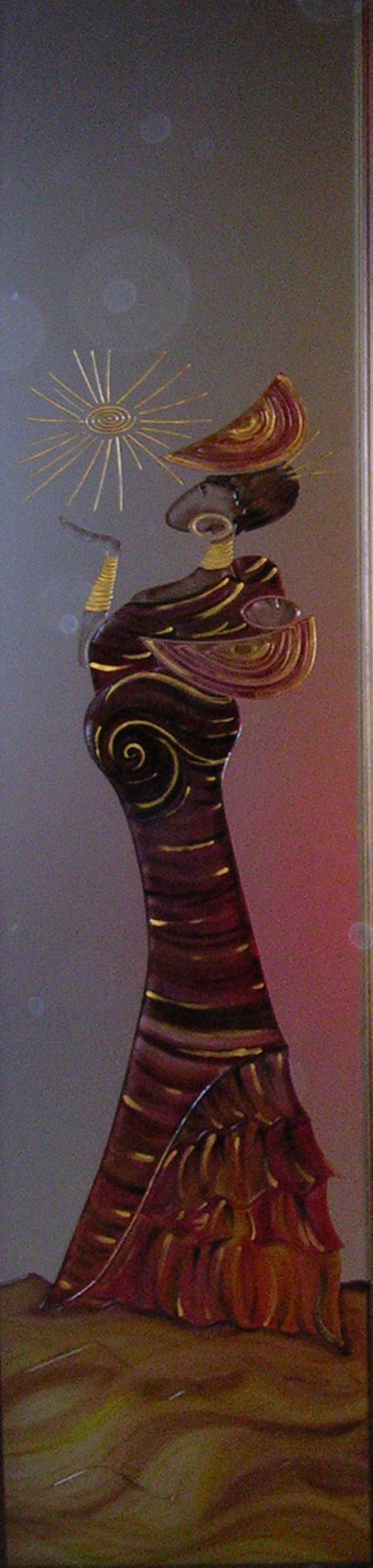 disegno etnico su vetrata