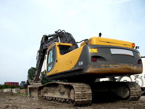 a commercial excavator truck