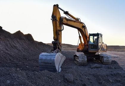 a commercial excavator truck