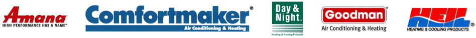 Amana, Comfortmaker, Day & Night, Goodman, Heil Logos - HVAC Services Amana, Comfortmaker, Day & Night, Goodman, Heil Logos - HVAC Services