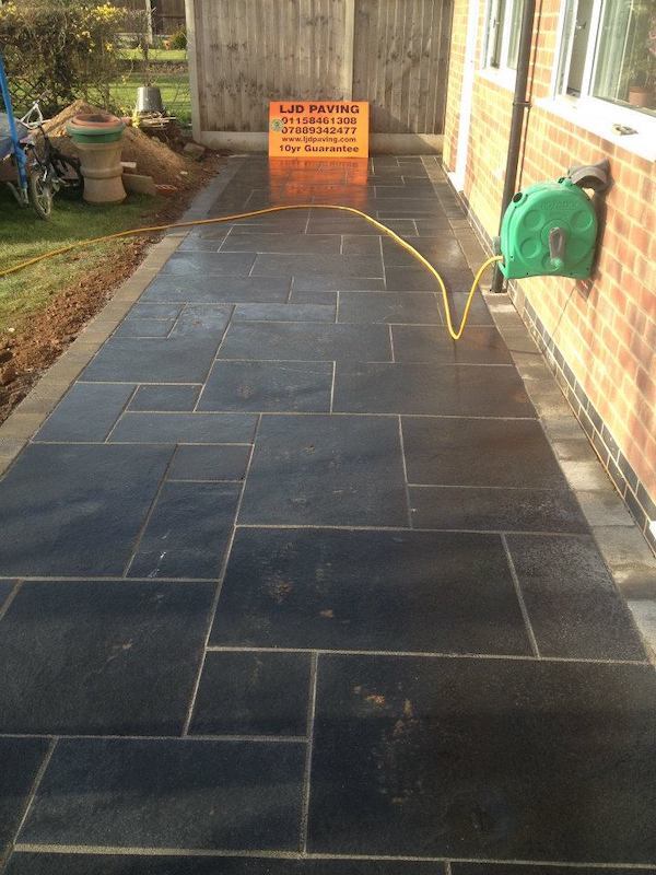 Beautiful natural stone patios by LJD Paving of Nottingham