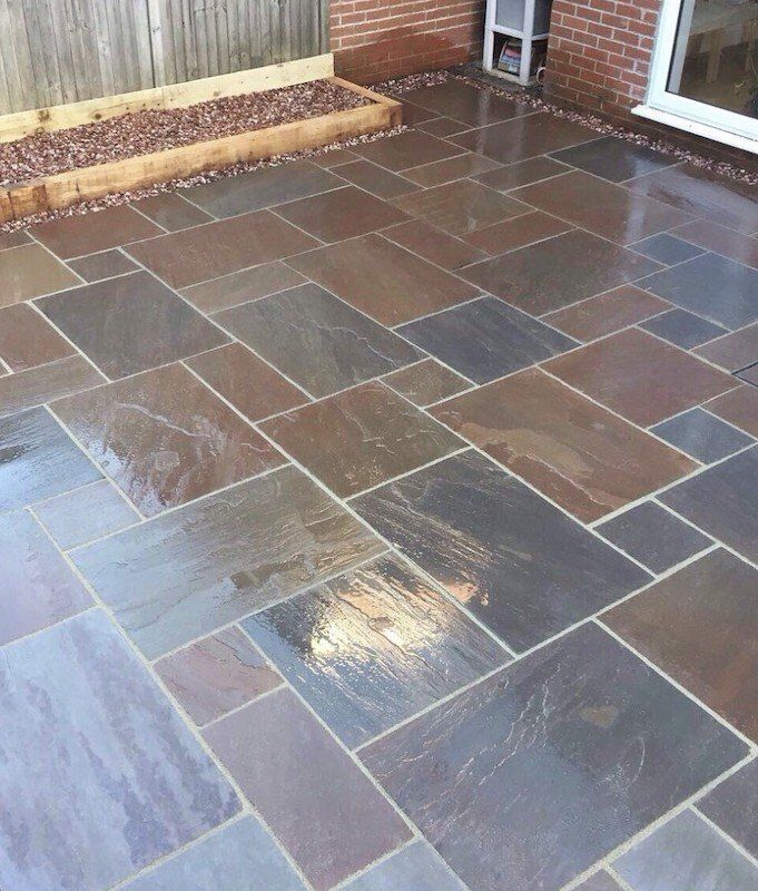 Beautiful natural stone patios by LJD Paving of Nottingham