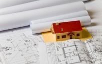 Blueprint on a house