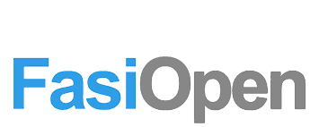 Il logo di fasiopen è blu e grigio su sfondo bianco.