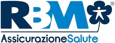 A blue and white logo for rbm assicurazione salute