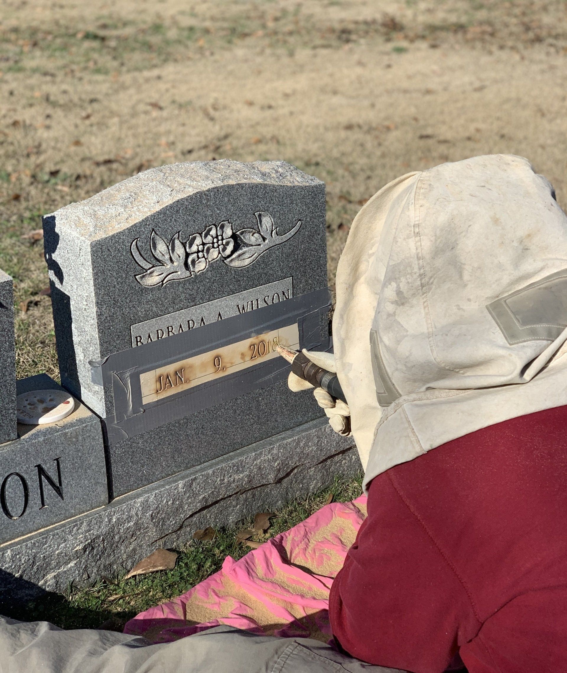 Left Side Sandblast — Columbus, GA — Columbus Monument Company