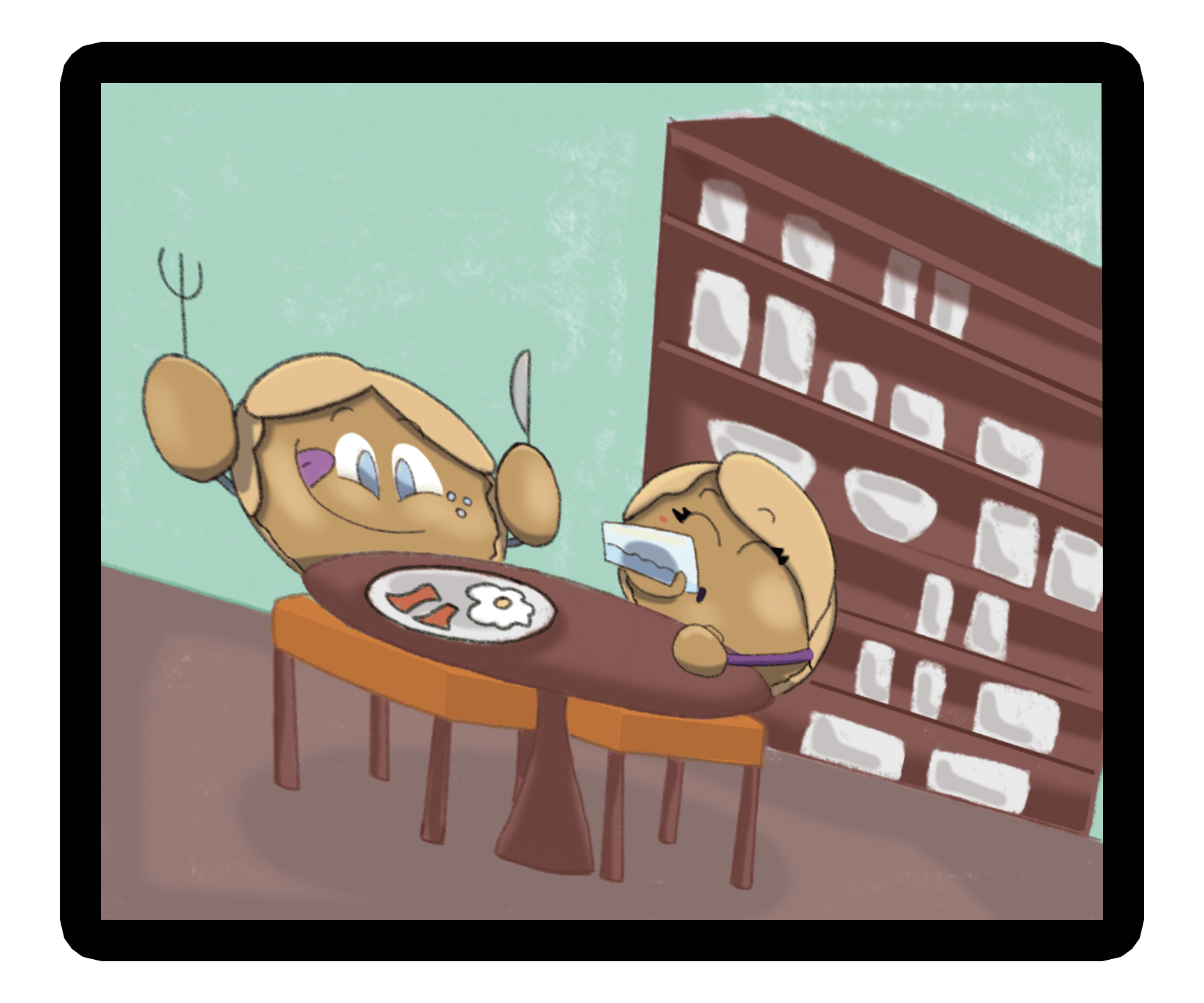 Pablo and Priscilla eating