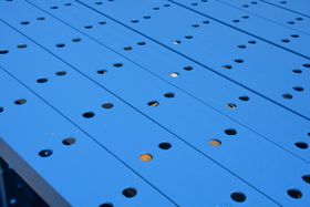 Blue Rack Close Up — Warehouse Equipment Services in Grand Prairie, TX Blue Rack Close Up — Warehouse Equipment Services in Grand Prairie, TX