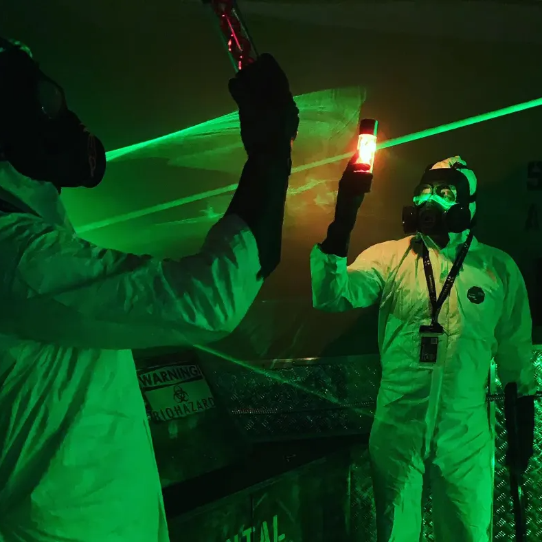 Avoid lasers on your laser tag by solving crazy post apocalypse AI puzzles