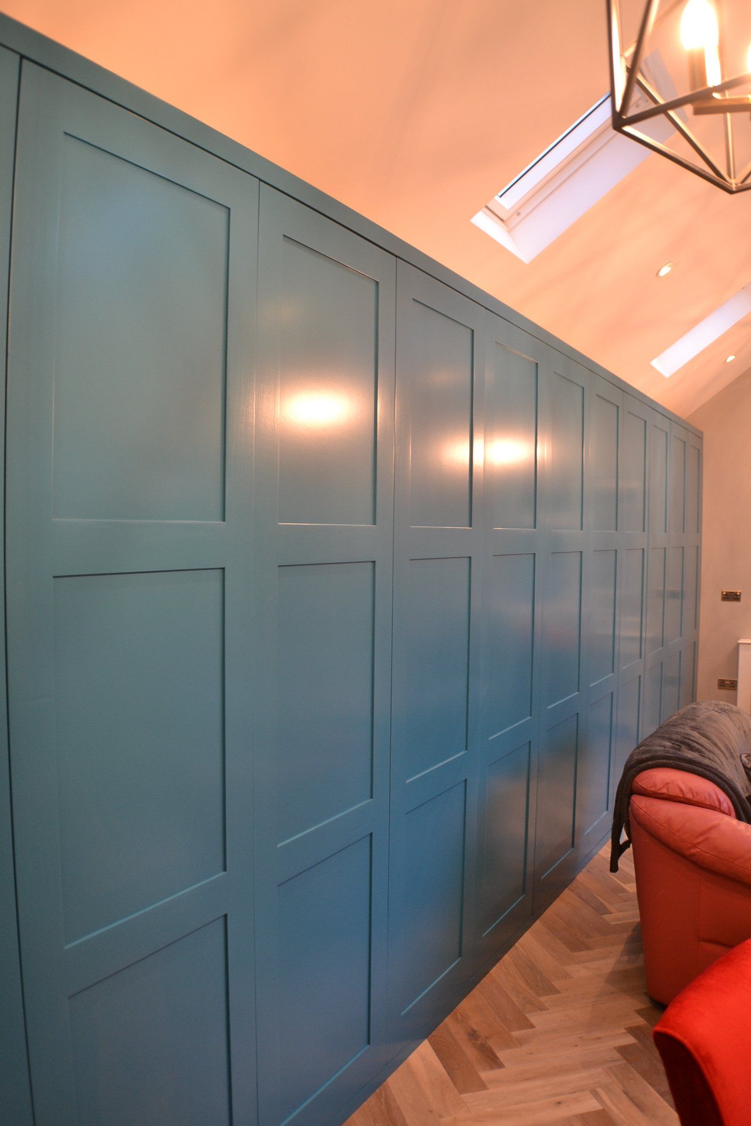 Fitted timber wardrobe
Blue wardrobe
3 paneled wardrobe
shaker style