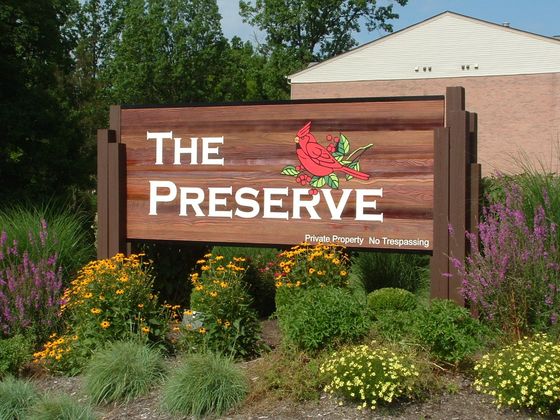 Wooden sign for werkshire estates in Cincinnati, OH