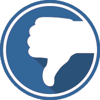 Thumbs Down Blue circle icon featuring a white thumbs-down hand gesture.