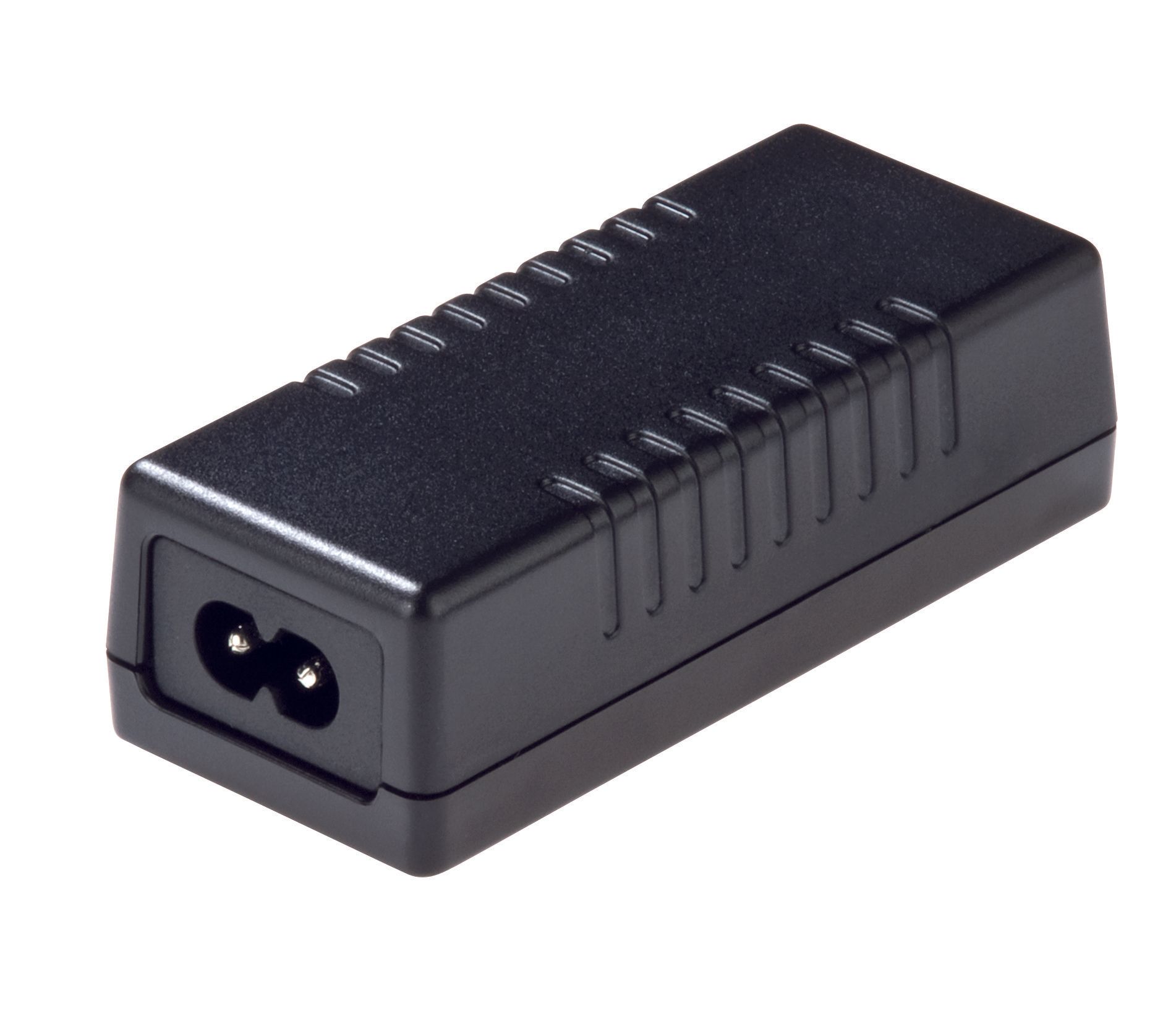 A black desktop power supply