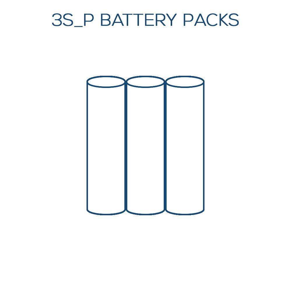 Three batteries are stacked on top of each other on a white background.