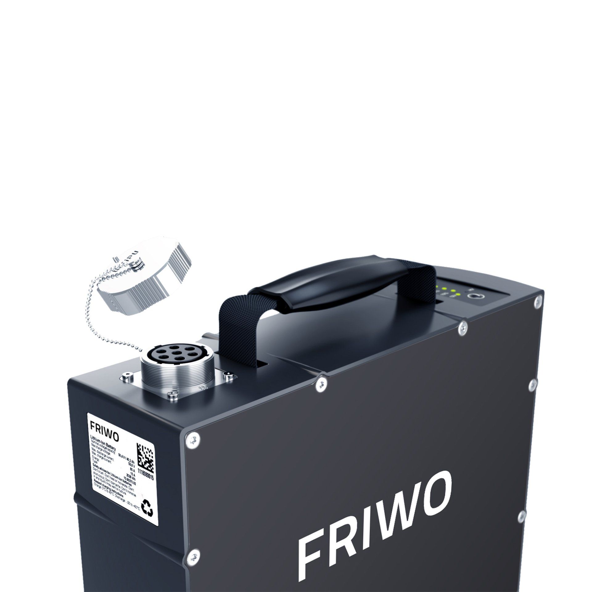 A battery pack with the word friwo on it