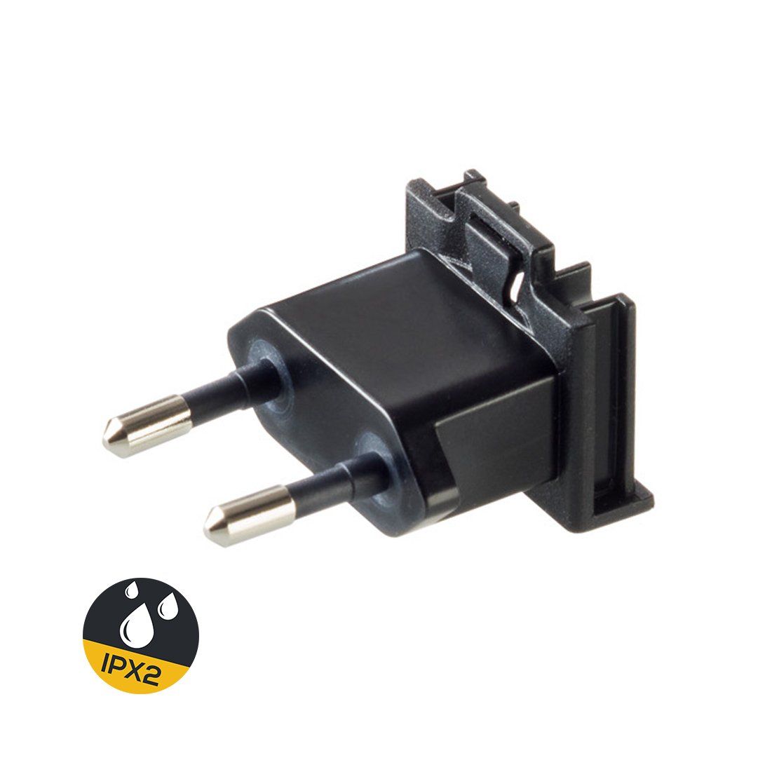 A black ipx2 plug is shown on a white background
