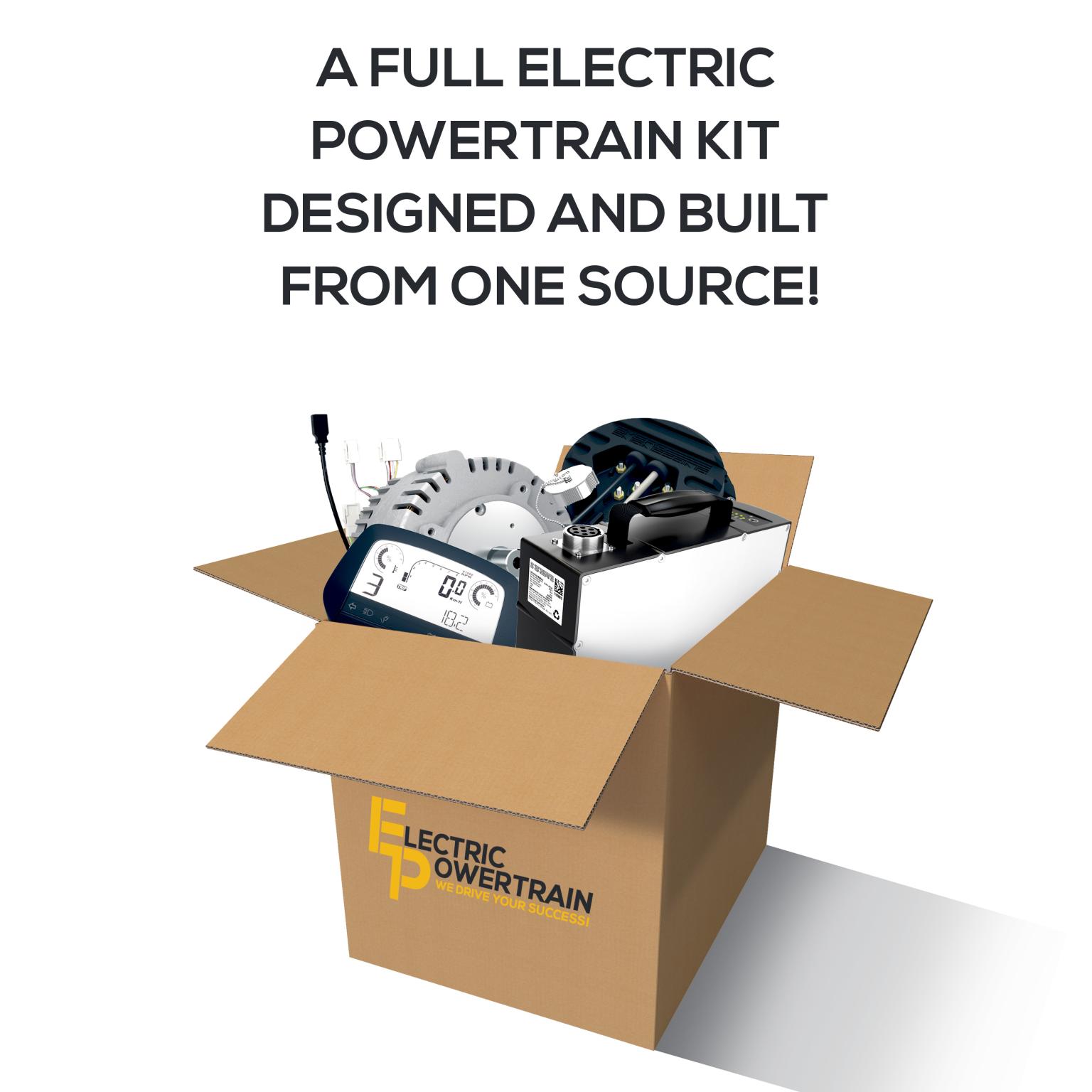 A full electric powertrain kit designed and built from one source