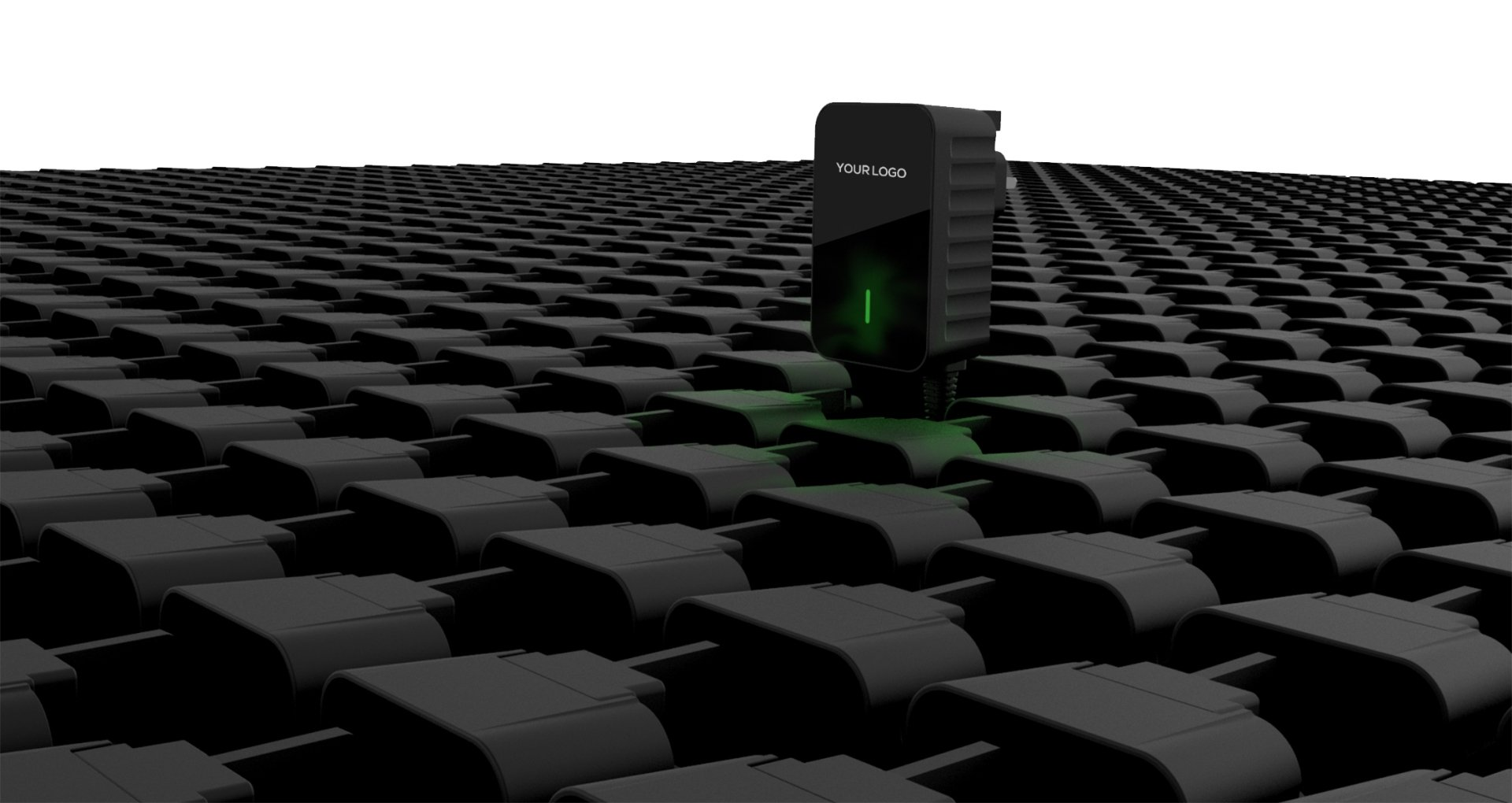 A NEO power supply is sitting in the middle of a field of black blocks.