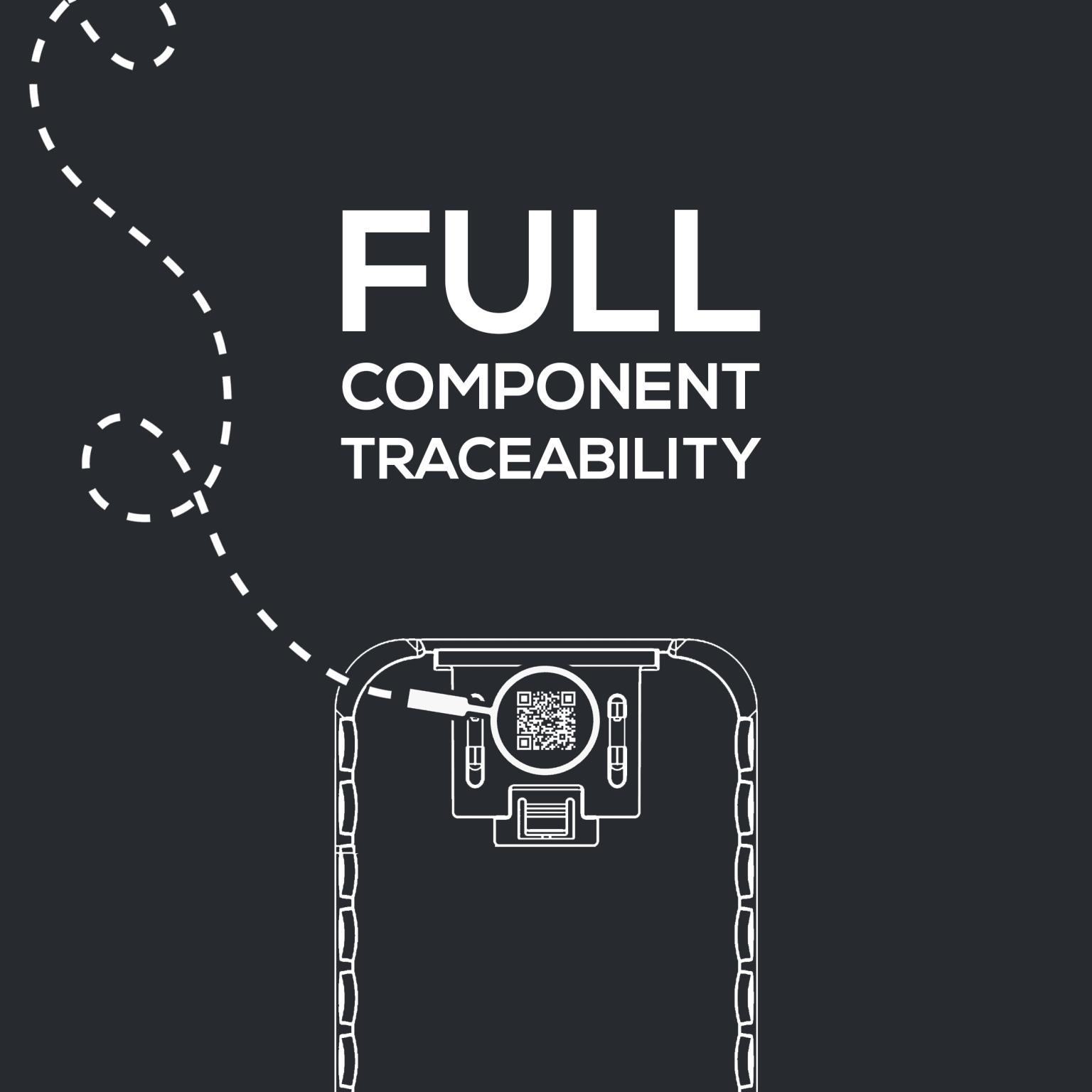 A black background with white text that says full component traceability