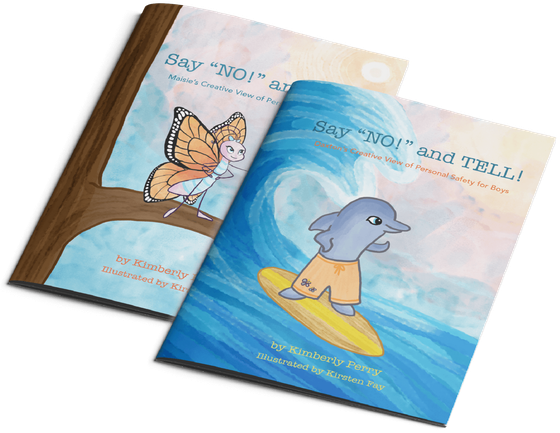 A butterfly and a dolphin are on the cover of a book