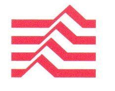 Das rot-weiße Logo zeigt eine Reihe horizontaler Linien mit Zickzackmustern, die an eine stilisierte Bergkette erinnern.