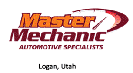 A logo for master mechanic automotive specialists in logan utah