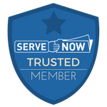 Blue shield emblem with 