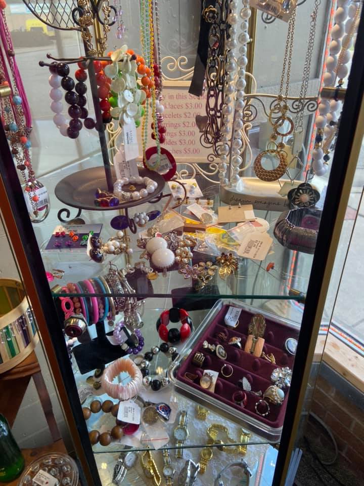 Jewelries on Glass Cabinet — Lowell, IN — Vintage Thrift