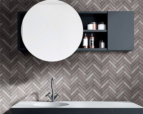 Mosaic Feature Wall in Bathroom — Tile Supplies in Alstonville in Alstonville, NSW Mosaic Feature Wall in Bathroom — Tile Supplies in Alstonville in Alstonville, NSW