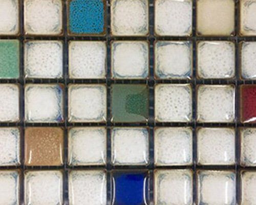 White Mosaic Tiles with Colourful Squares — Tile Supplies in Alstonville in Alstonville, NSW White Mosaic Tiles with Colourful Squares — Tile Supplies in Alstonville in Alstonville, NSW