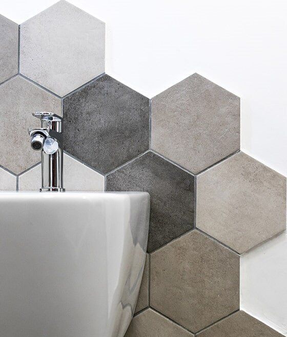 Coloured Hexagon Mosaic Tiles — Tile Supplies in Alstonville in Alstonville, NSW Coloured Hexagon Mosaic Tiles— Tile Supplies in Alstonville in Alstonville, NSW