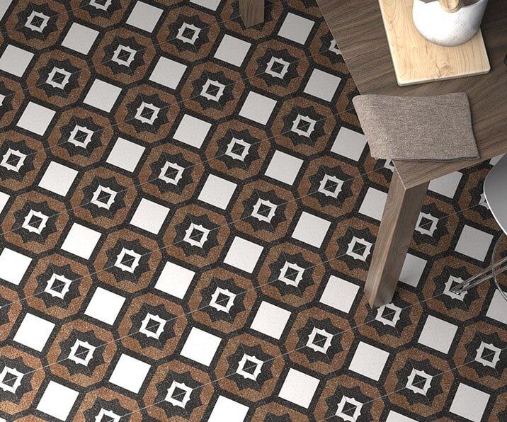 Decorative Tile Floor - Chocolate and White - Instyle Tiles — Tile Supplies in Alstonville, NSW