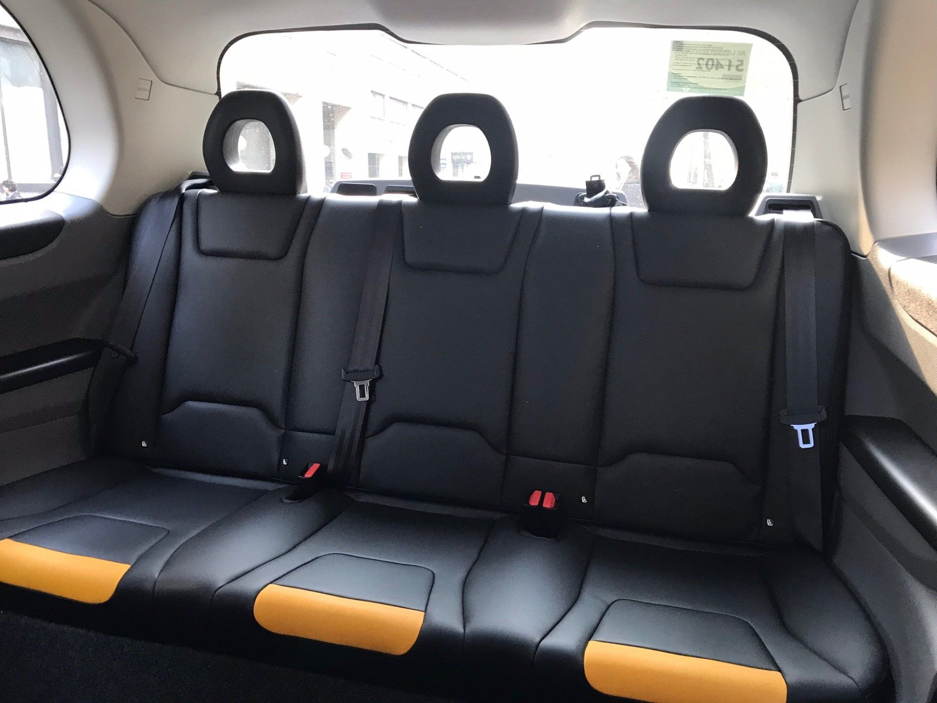 Inside a London taxi
