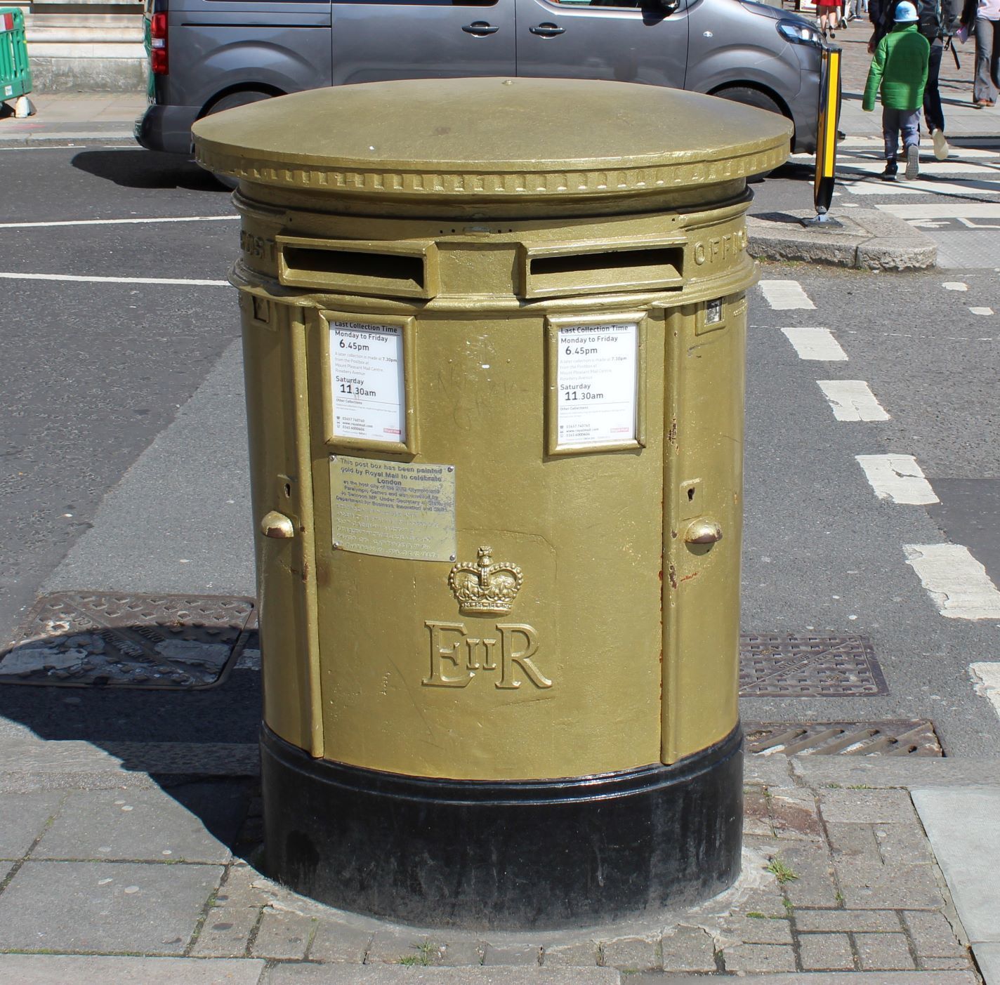 Gold post box