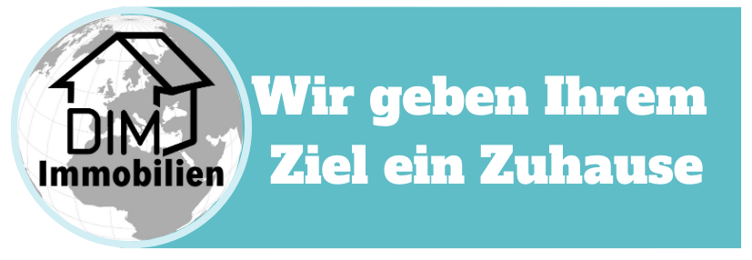 A blue sign that says wir geben ihrem ziel ein zuhause