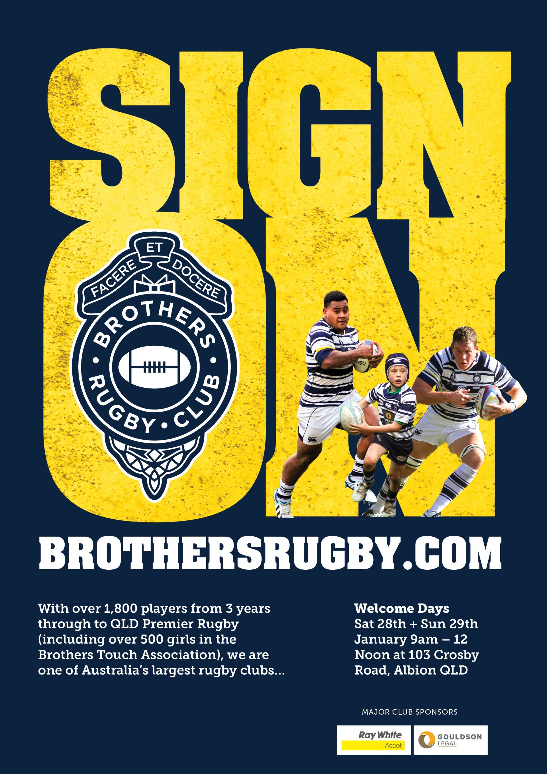 Brothers Rugby Club branding: logo on a social media post