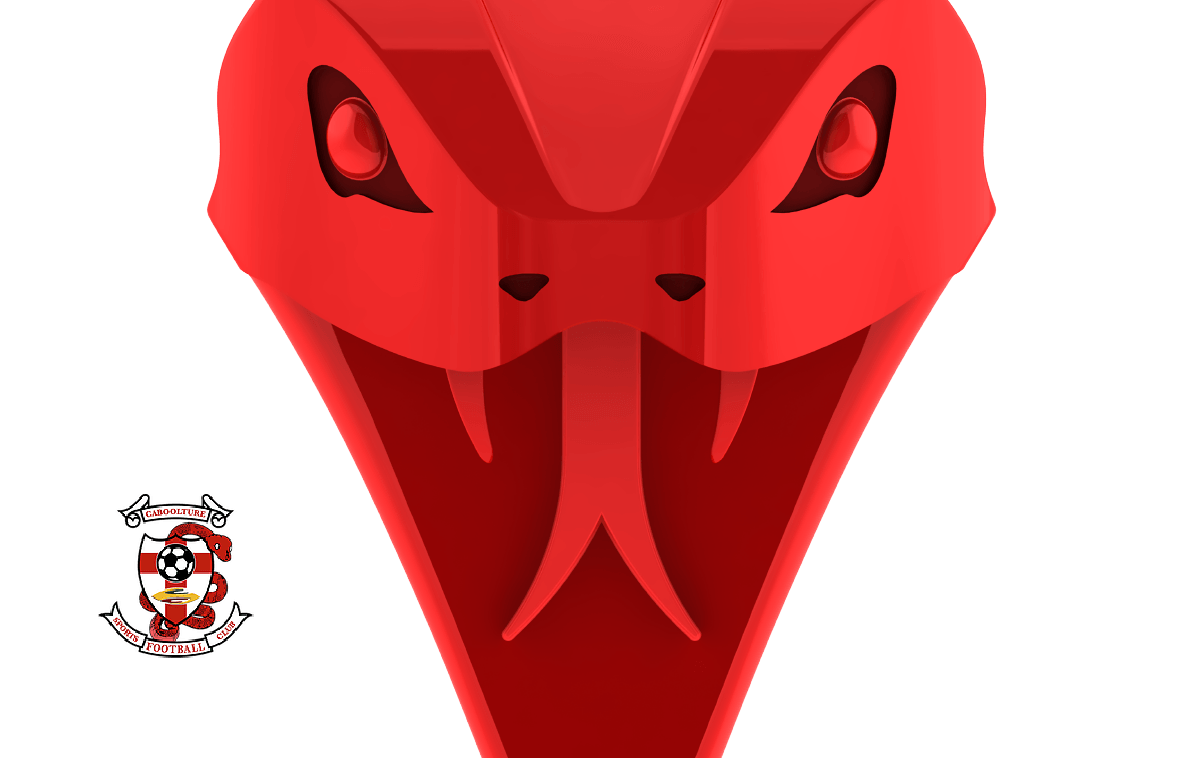 Old Caboolture SFC shield and the new rebranded shield The old Caboolture shield logo which was overly complicated and the new snake head which is part of the new rebranded shield