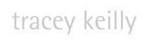 The name tracey kelly is on a white background.