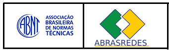 Logos da ABNT e da ABRASREDES em azul, verde e amarelo, lado a lado.