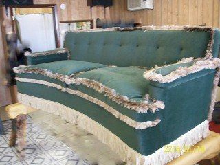 Green and White Couch
