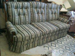 Green Striped Couch