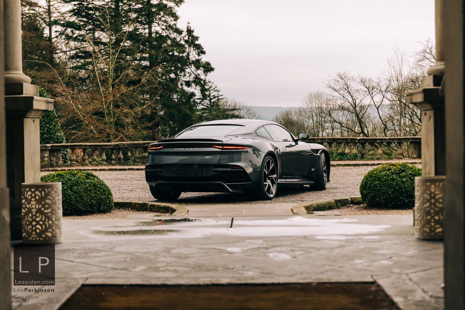 Photoshoot of the Aston Martin DBS Superleggera at Eaves Hall Clitheroe Lancashire by Wedding and Automotive Photographer