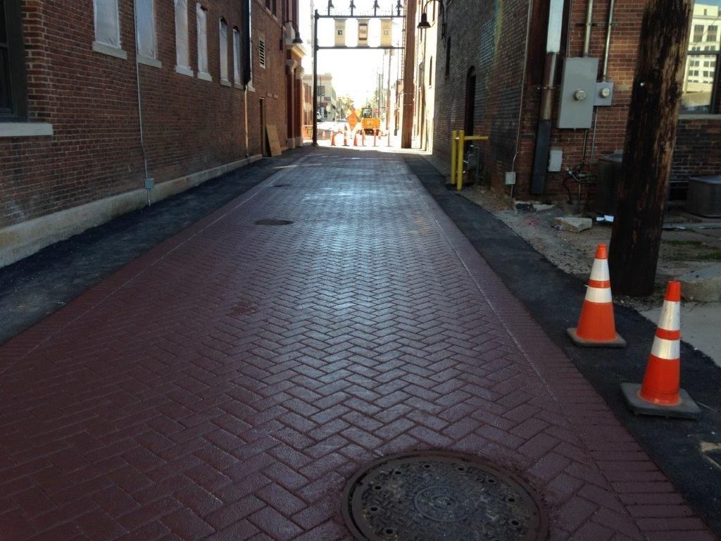 painted asphalt stamped alleyway