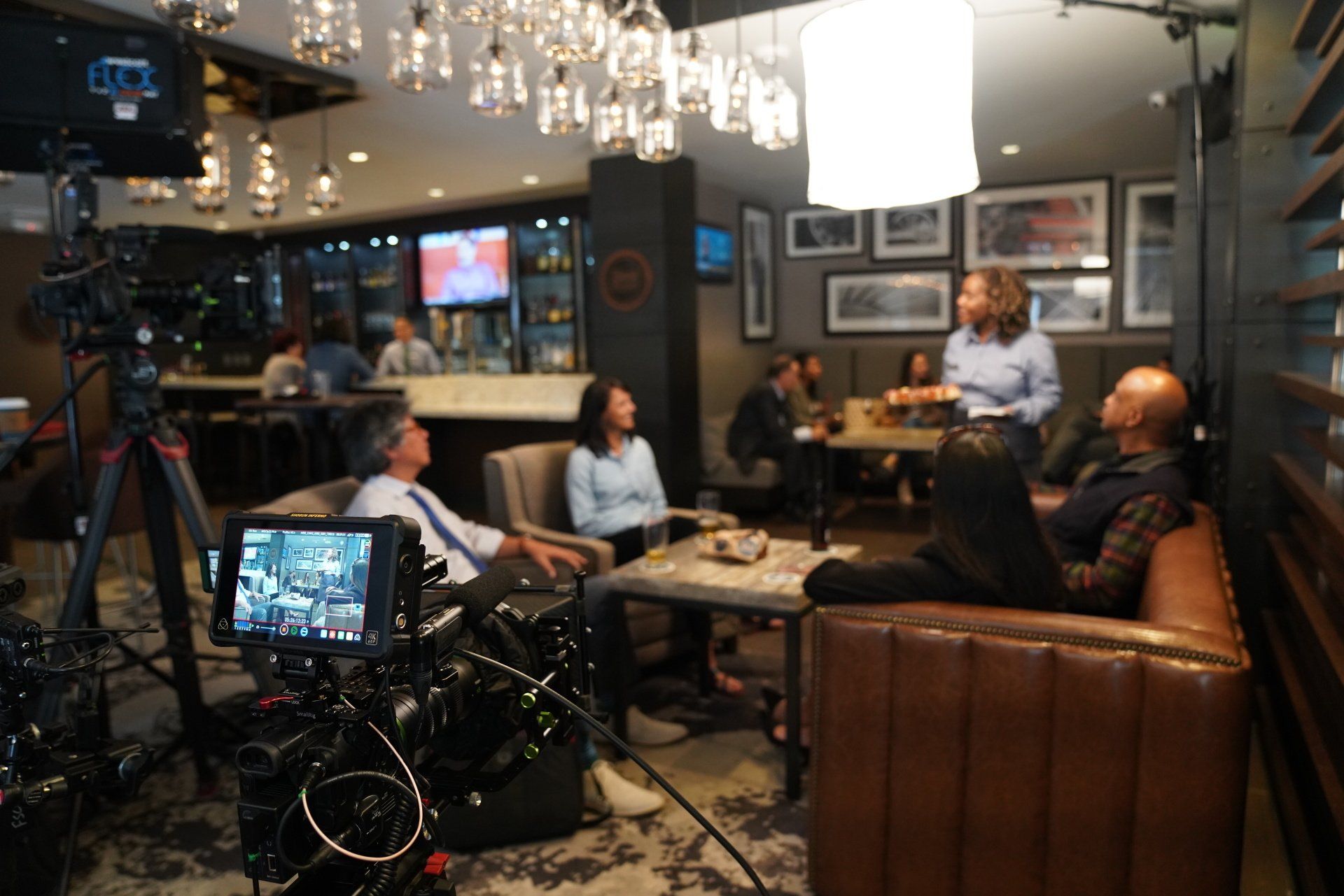 Professional video production capturing hands-on bartender training for the hospitality industry.