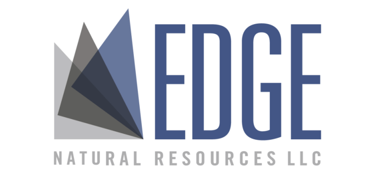 EDGE Natural Resources LLC logo with blue-gray geometric mountain icon and gray text