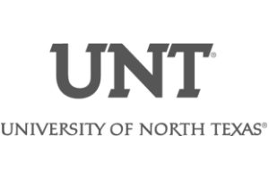 University of North Texas logo with large gray “UNT” and the university name below