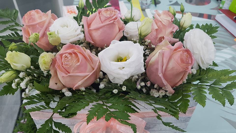 rose rosa e bianche