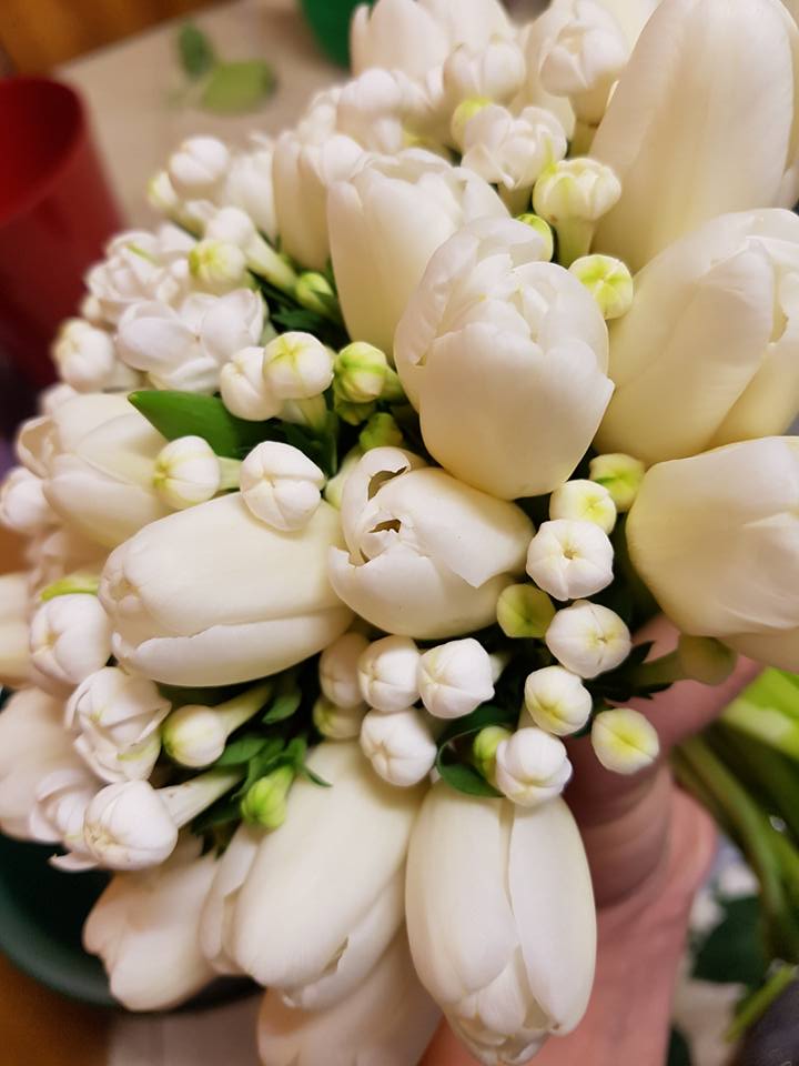 bouquet di tulipani bianchi