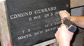 message being carved